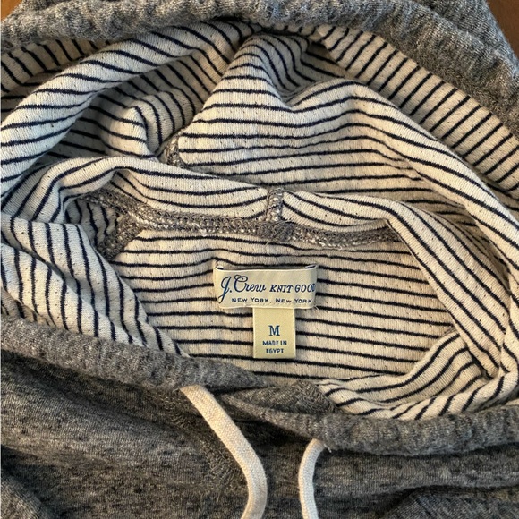 J. Crew Grey Hoodie with Striped Lining - Picture 5 of 7